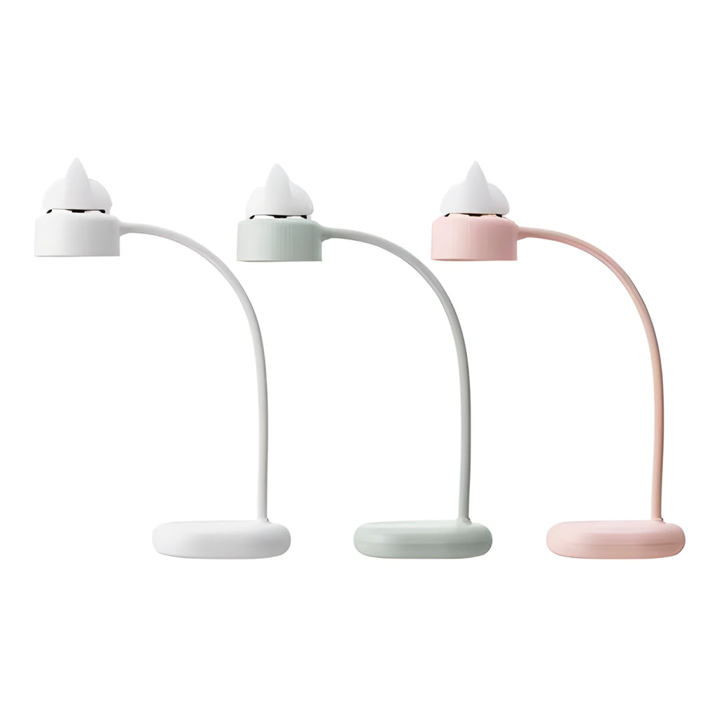 White LED clip desk lamp with touch control and USB charging port