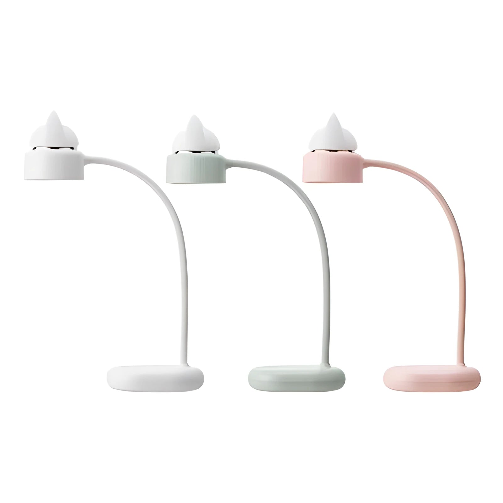 White LED clip desk lamp with touch control and USB charging port