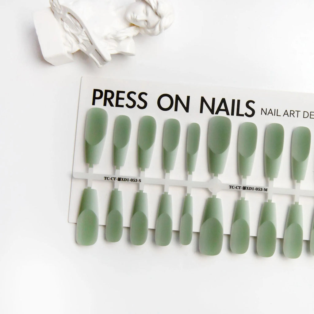 Set of 40 retro Chinese-style ultra-thin seamless nail tip space French manicure stickers in green and purple colours