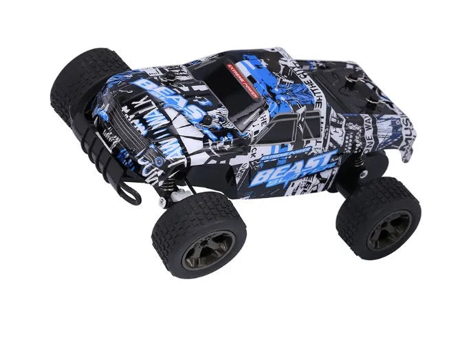 Blue and yellow 1:18 scale remote control drift car with 2.4Ghz transmitter