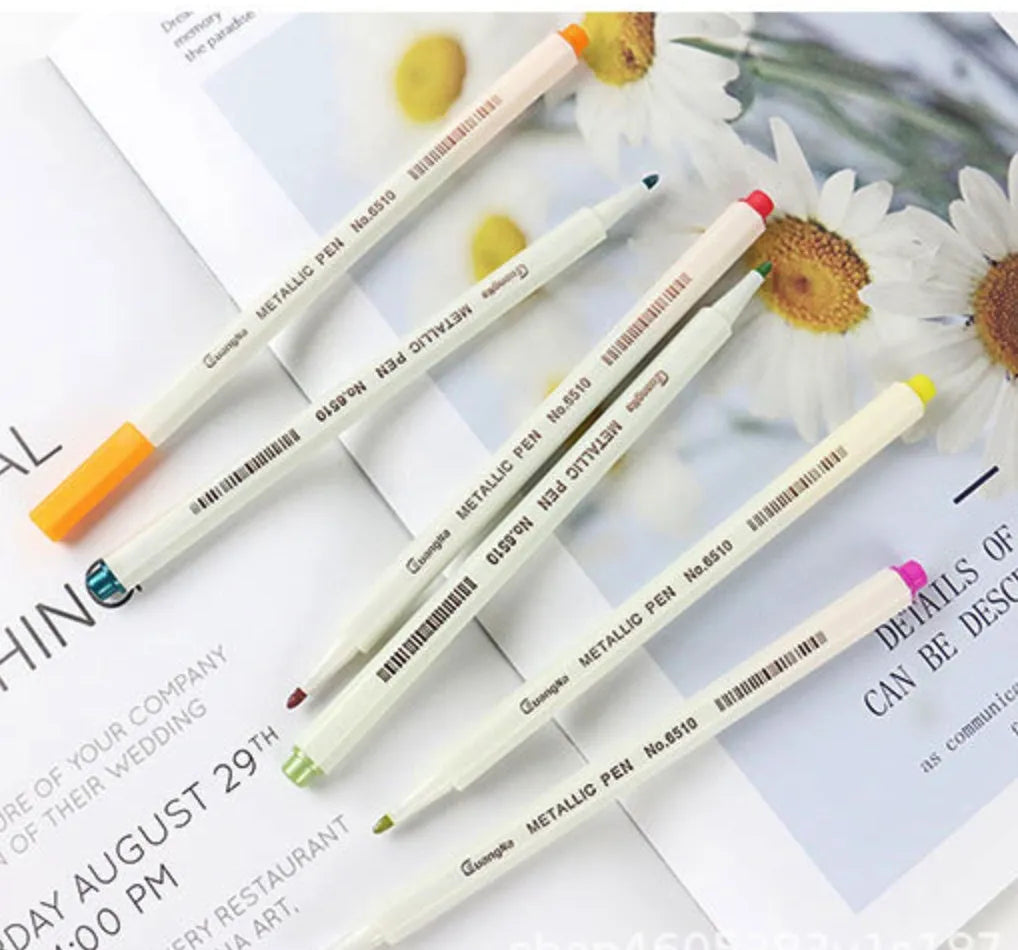 16.3cm paint marker pens in PP environment-friendly material, non-toxic, Black Gold Silver White