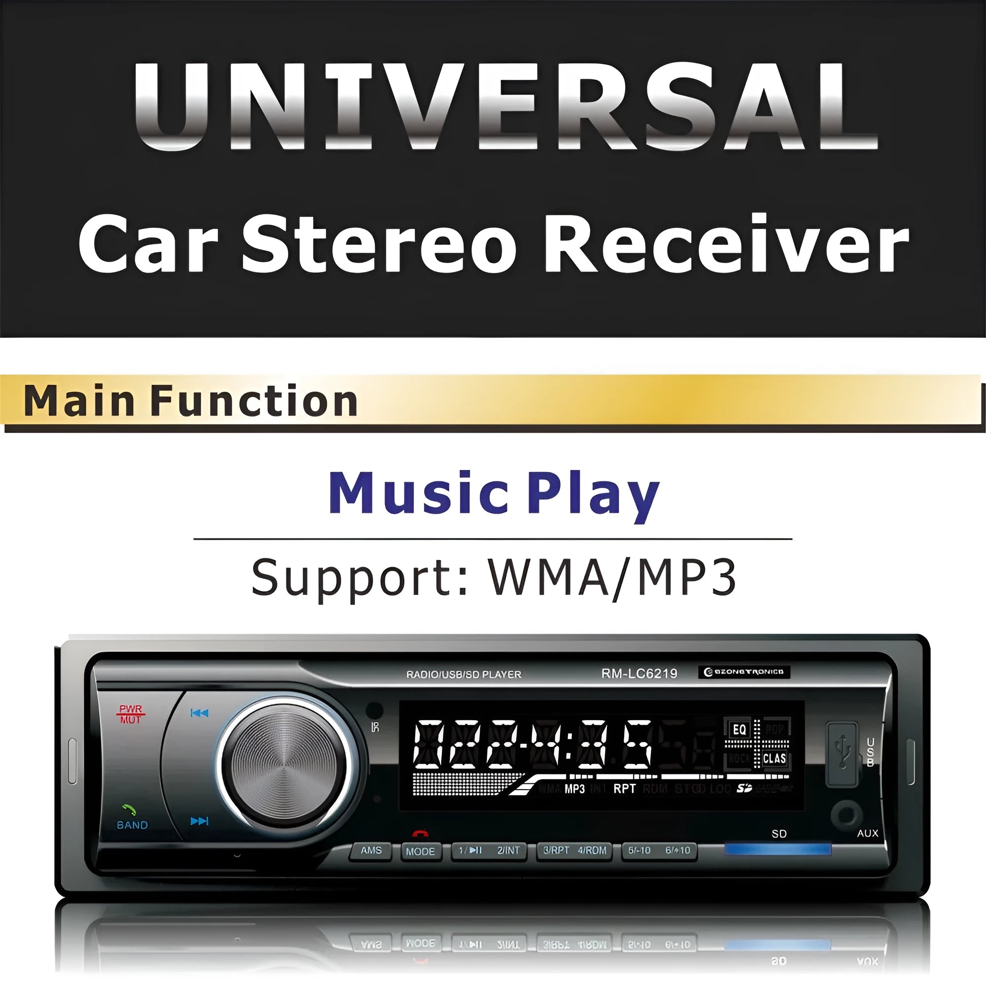 EZONETRONICS car stereo receiver with Bluetooth, USB and SD card slots for vehicle audio