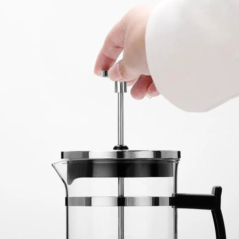 Compact 350ml glass and stainless steel manual pour over coffee maker
