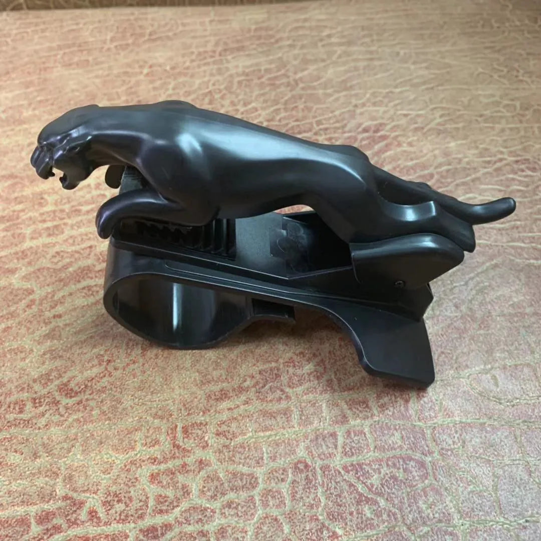Car Leopard rotatable mobile phone holder in black mounted on car dashboard