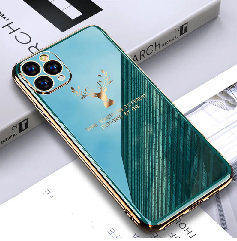 Clear black TPU iPhone case with full lens coverage shown on smartphone