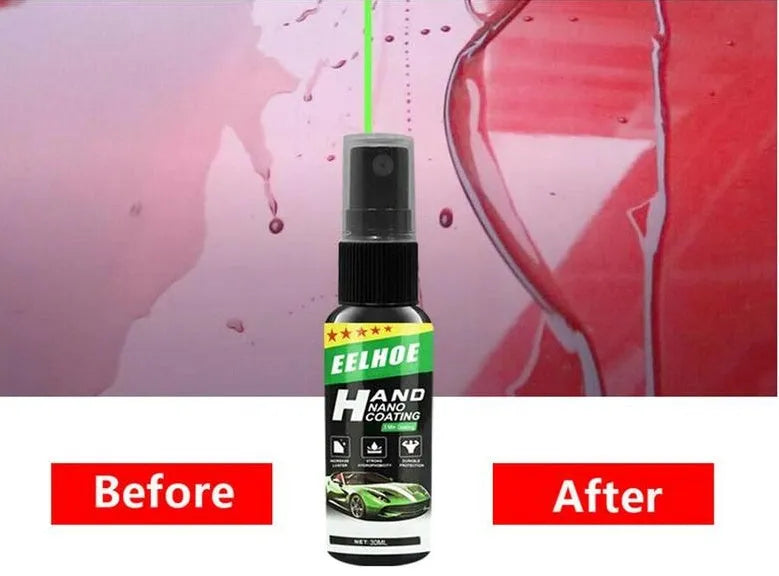 Nano coating car polish spray in a bottle, showing liquid ceramic coating for paint protection
