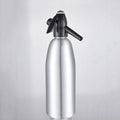 Silver portable 1-litre aluminium alloy soda maker with pressure regulator and safe cover