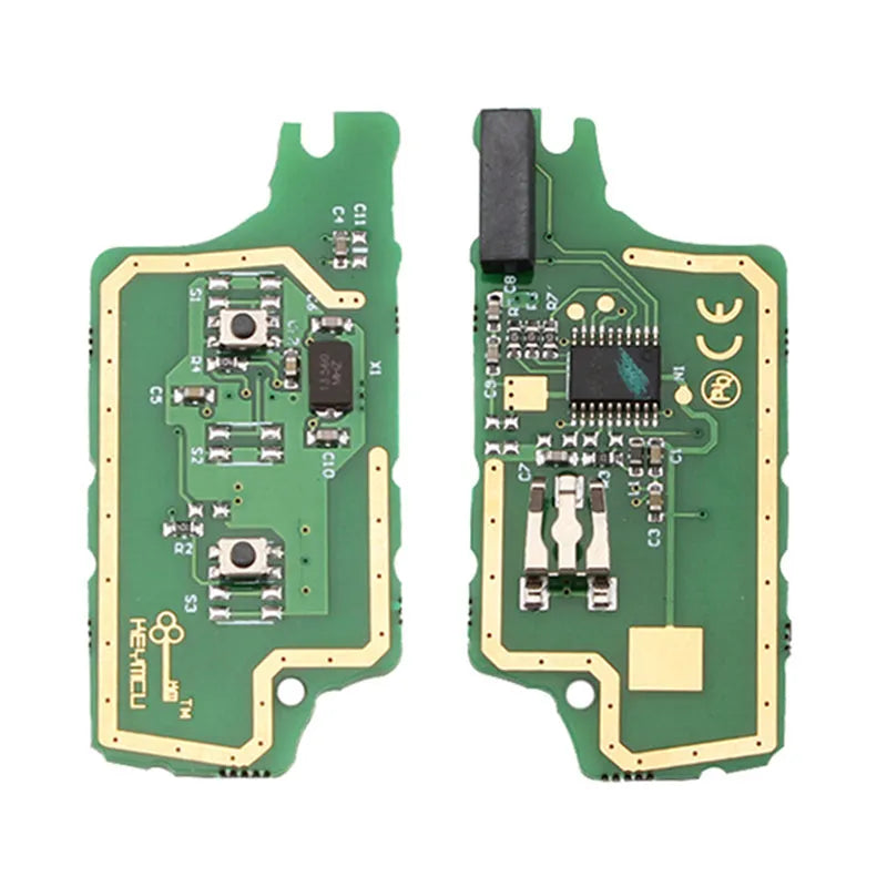 Black folding remote control key for old Peugeot Citroen, 0523 groove, 433MHz, 46 chip, with circuit board battery