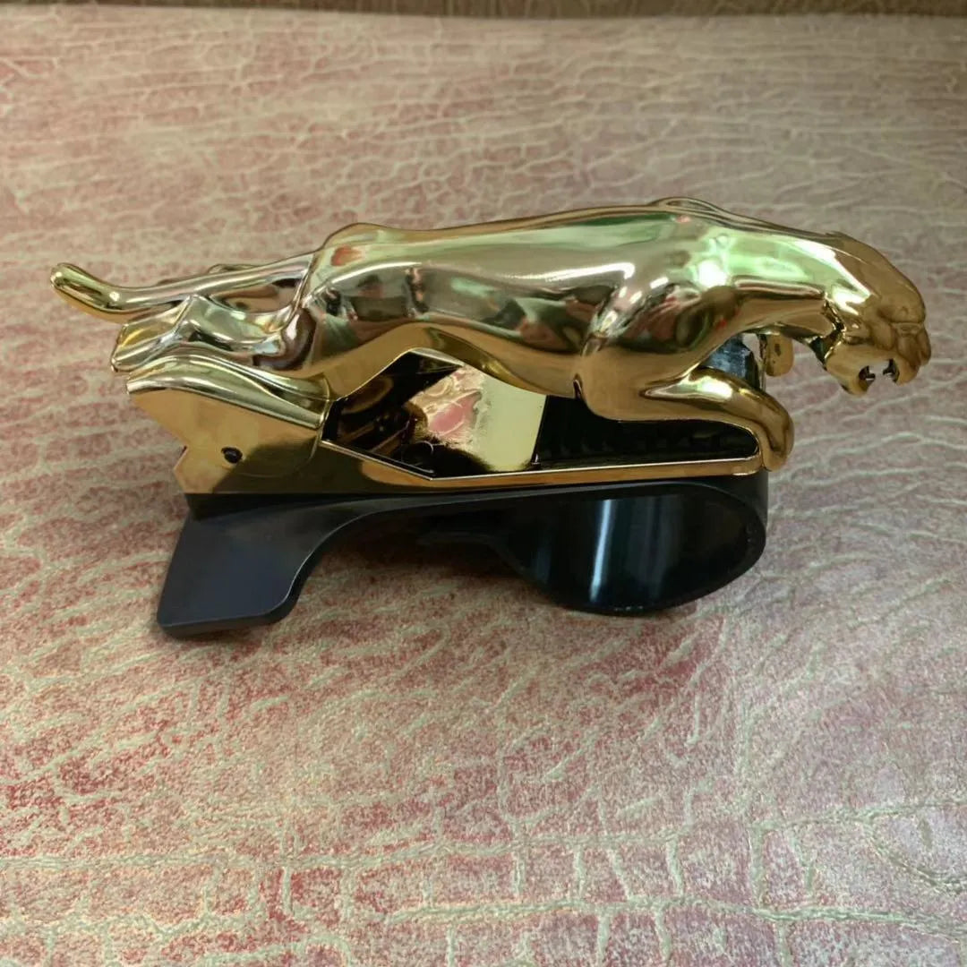 Car Leopard rotatable mobile phone holder in black mounted on car dashboard