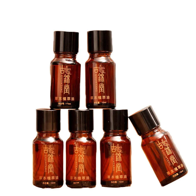 Hot compress health mud set with six bottles of herbal oil and one bottle of ginger moxibustion film