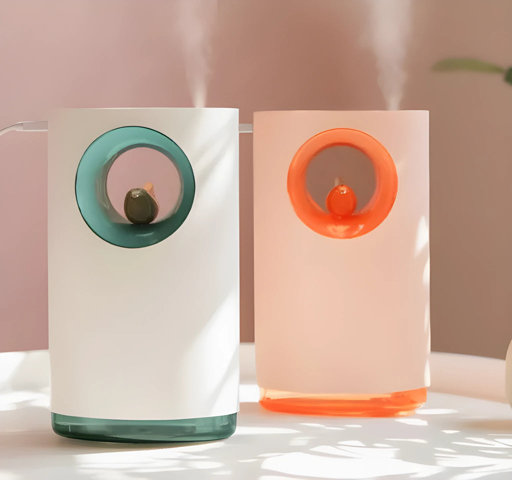 Mute analog humidifier with music function in green, model 3life-343, for bedroom use