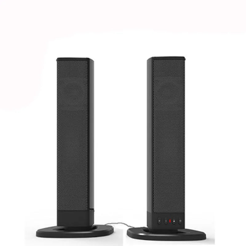 Black foldable split Bluetooth TV speaker with dual 5W output and 2000mAh battery