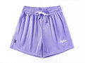 Men's black double-layer mesh sports shorts laid flat, showing the mesh fabric detail and stitching.