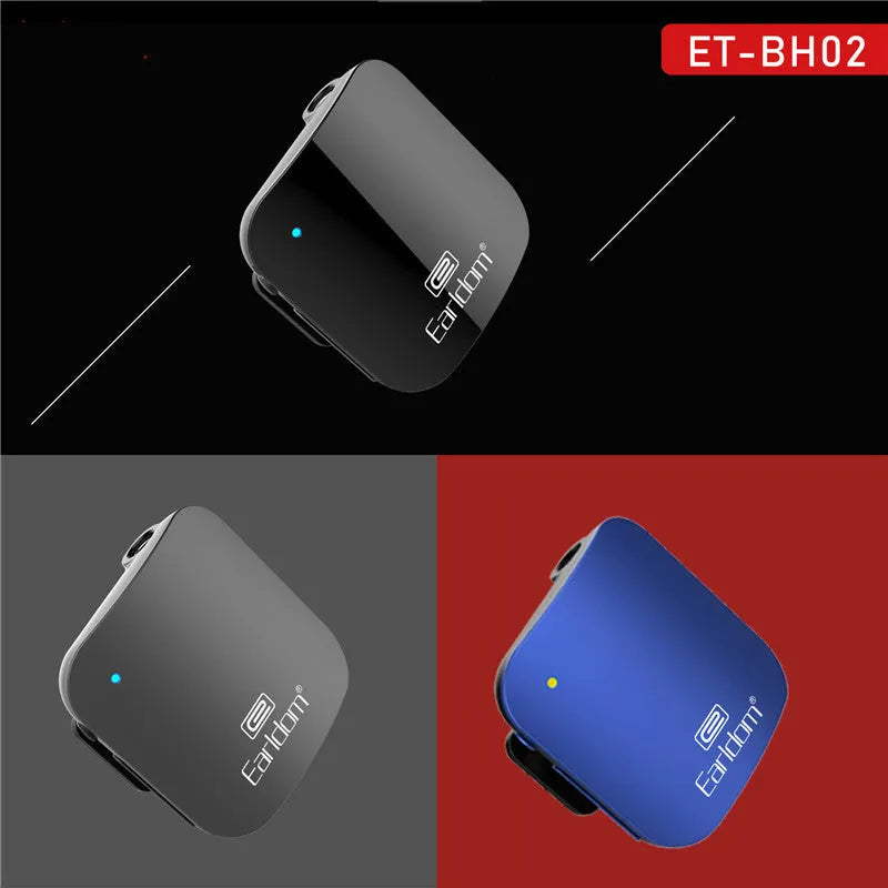 Bluetooth audio receiver for converting wired headphones to wireless with lavalier wearing style