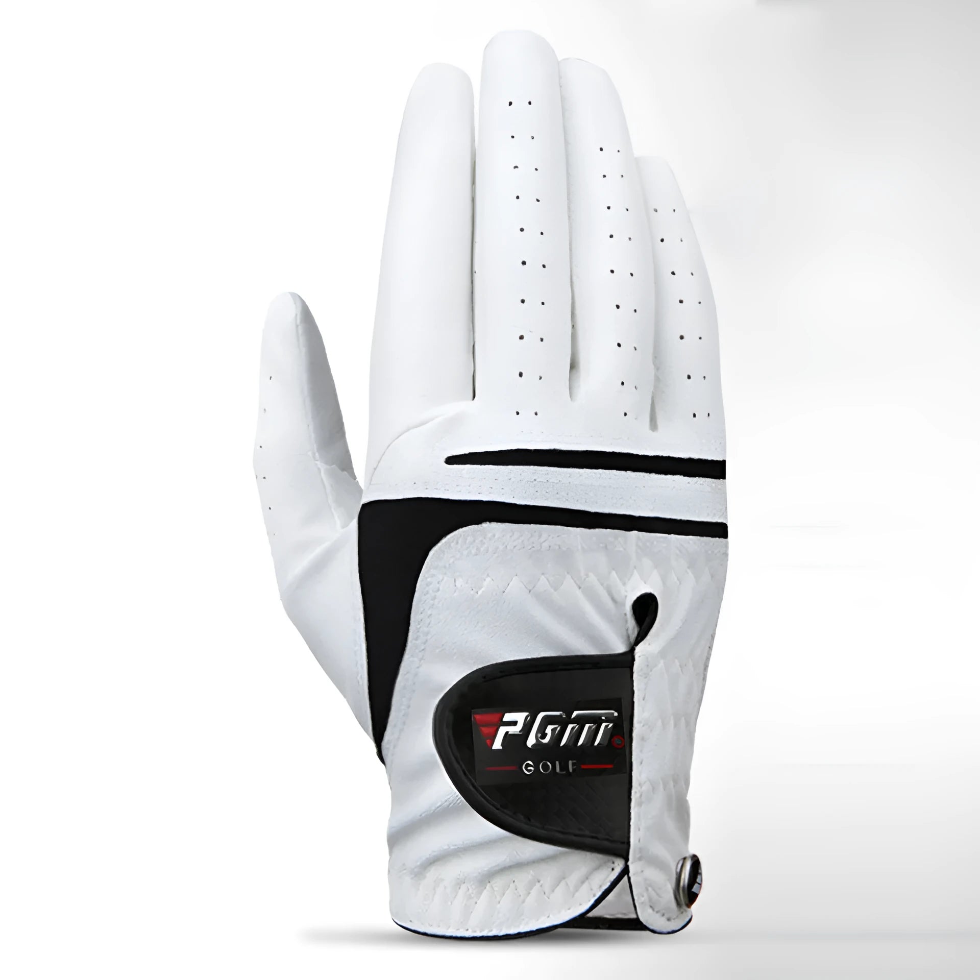 Men's real sheepskin leather golf glove with anti-skid particles, size 23, left hand, on green grass