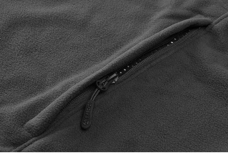 Thick military army fleece jacket for men in Army Green with turn-down collar and zipper