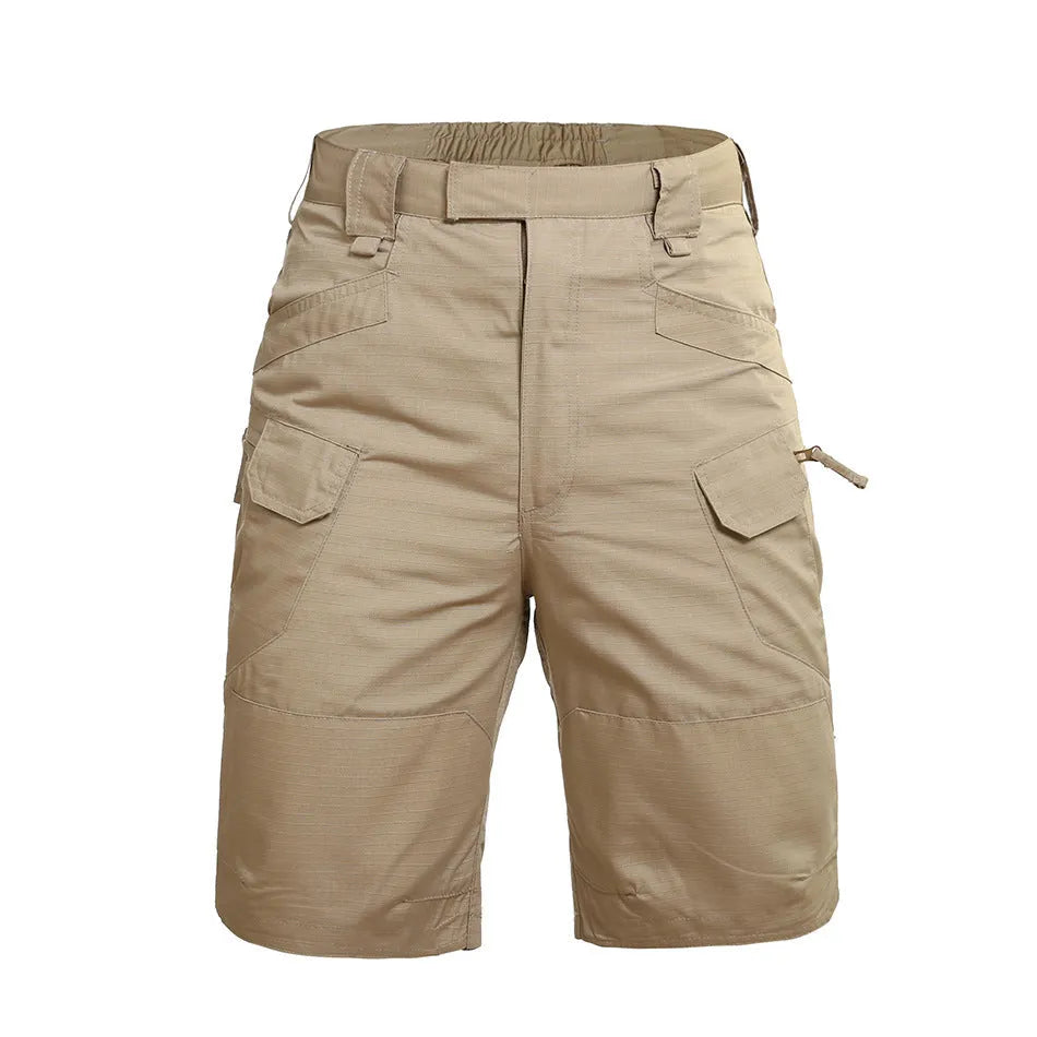Tactical pants in black with waterproof windproof fabric and multiple pockets for outdoor use