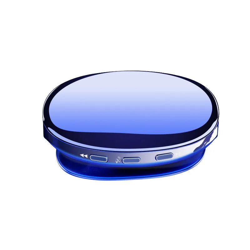 Bluetooth MP4 music player in black, blue, or rose gold with an OLED screen displaying track info.