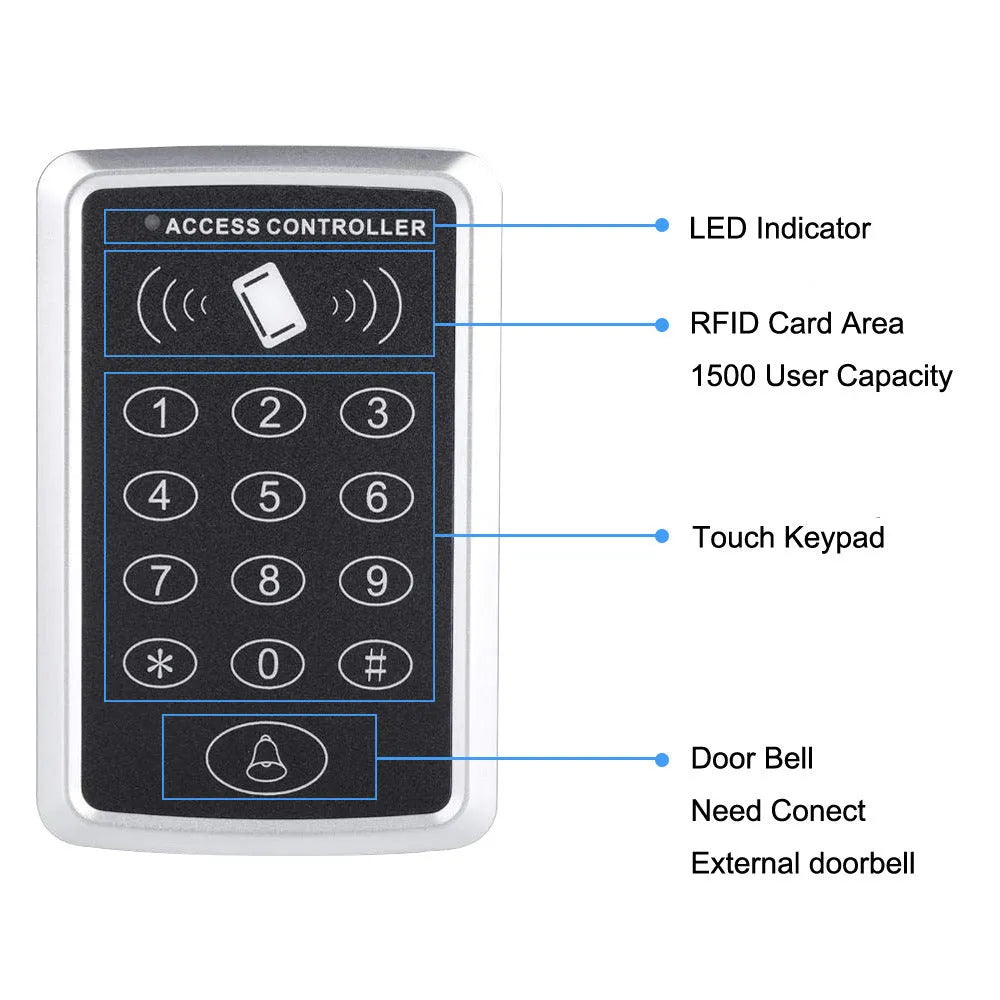 N-B03 ID card access control machine with 10 card buckles on a white background