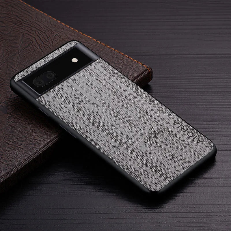 Handmade leather-style back cover phone case for Google Pixel in solid colour