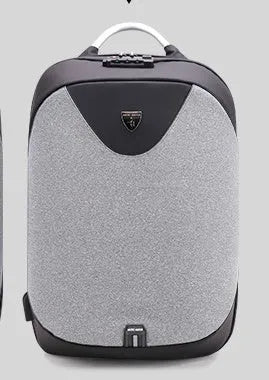 Men's anti-theft double shoulder bag polyester 15.6 inch laptop backpack black