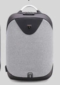 Men's anti-theft double shoulder bag polyester 15.6 inch laptop backpack black