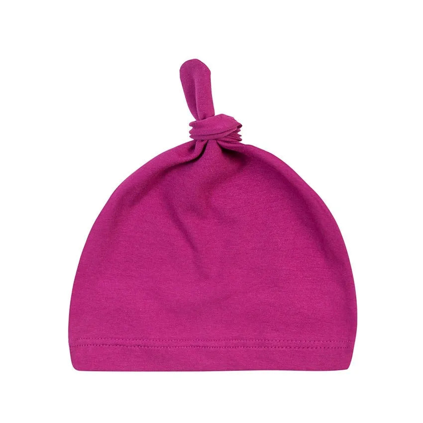 Newborn knot cap solid colour cotton hat for infants uniform size on baby