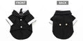 Polyester England style pet dog suit in Black tie, Blue bow tie, Striped dovetail, Striped suit, or White tie, sizes S to XL
