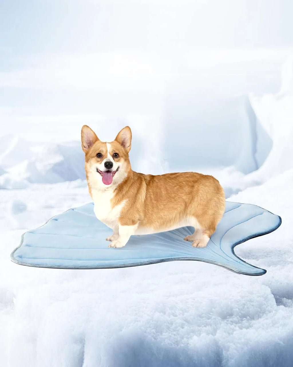 Ginkgo leaf shaped cloth cat ice pad pet floor mat in light blue or light green, sizes S M L