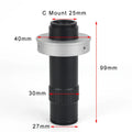 Black industrial inspection monocular lens with 0.1-1.3x magnification for electronics assembly