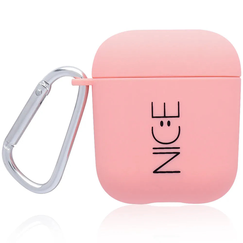 PC AirPods cover with decorative flower design on black background