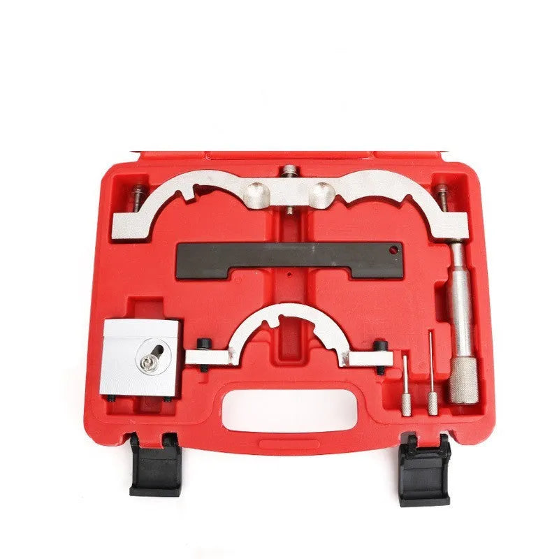 Red chrome-vanadium steel timing tool kit for Opel 1.4T LUJ engine repair.
