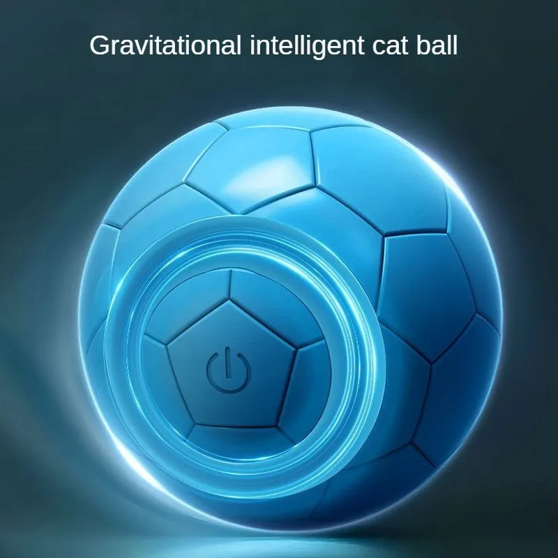 Gravity funny cat electric pet toy ball in rubber, single pack, shown in upgraded pink, yellow or blue