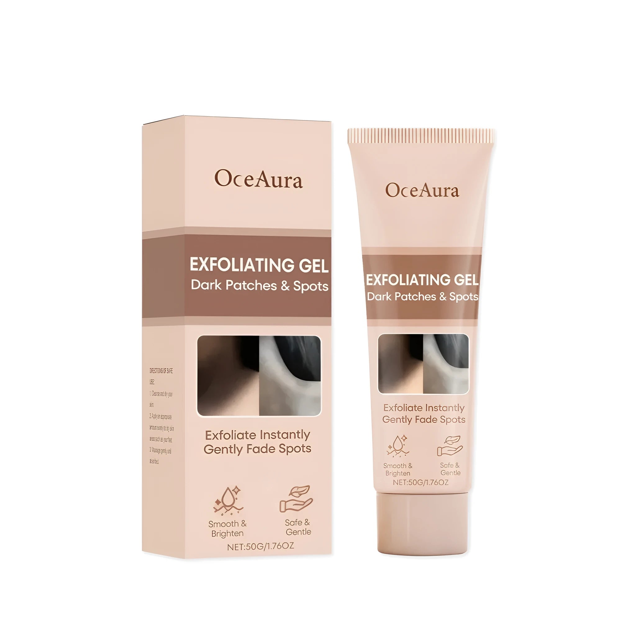Body exfoliating gel with salicylic acid and nicotinamide in a 50g tube