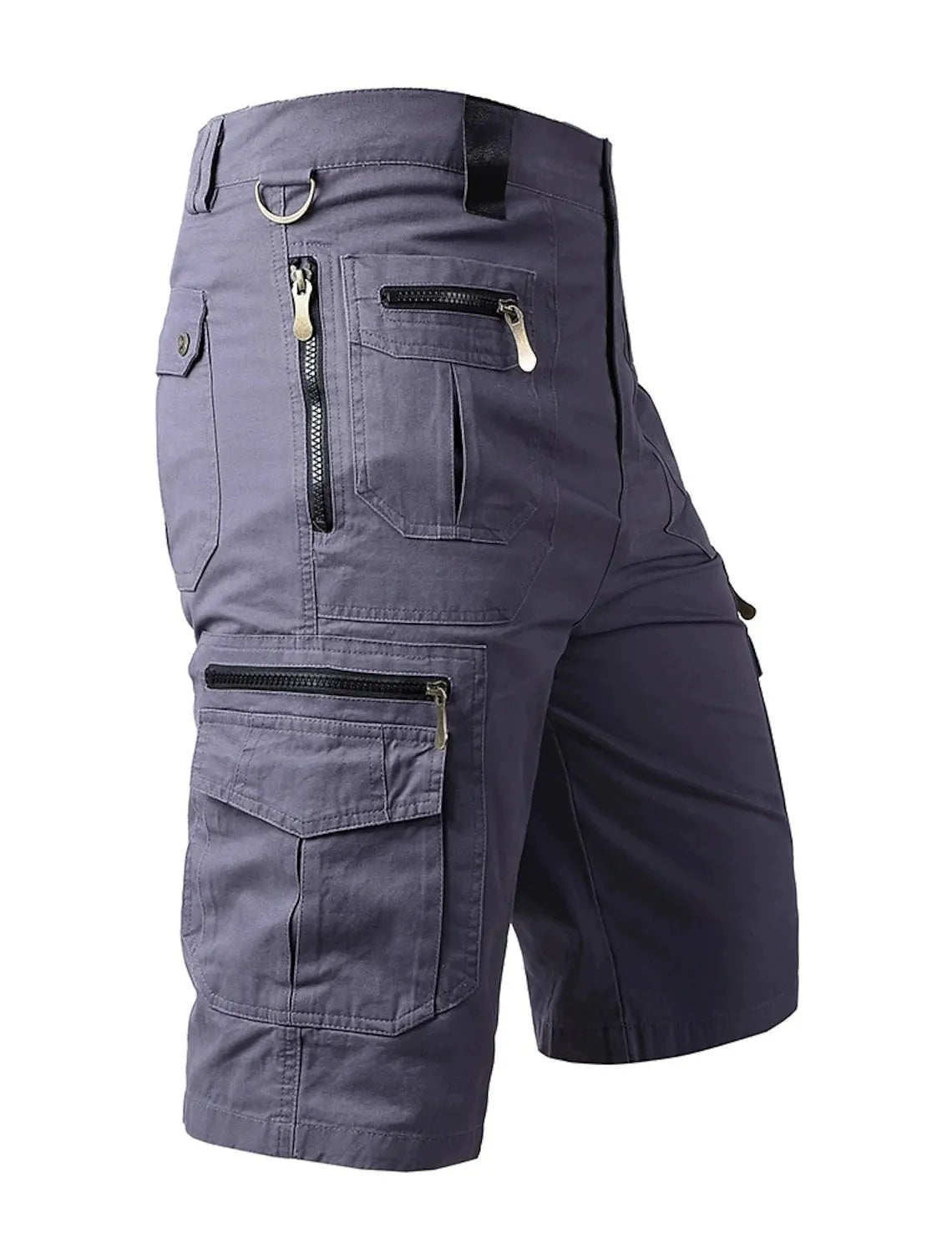 Man wearing loose-fit casual shorts with a 3D digital printed design on the leg.