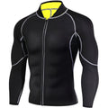 Men's neoprene stitching running suit in long sleeve and trousers set
