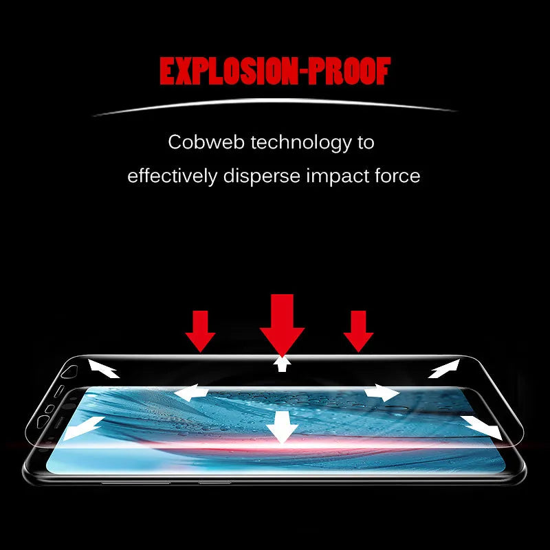 Purple light curved hydraulic film screen protector for Samsung Galaxy phones.