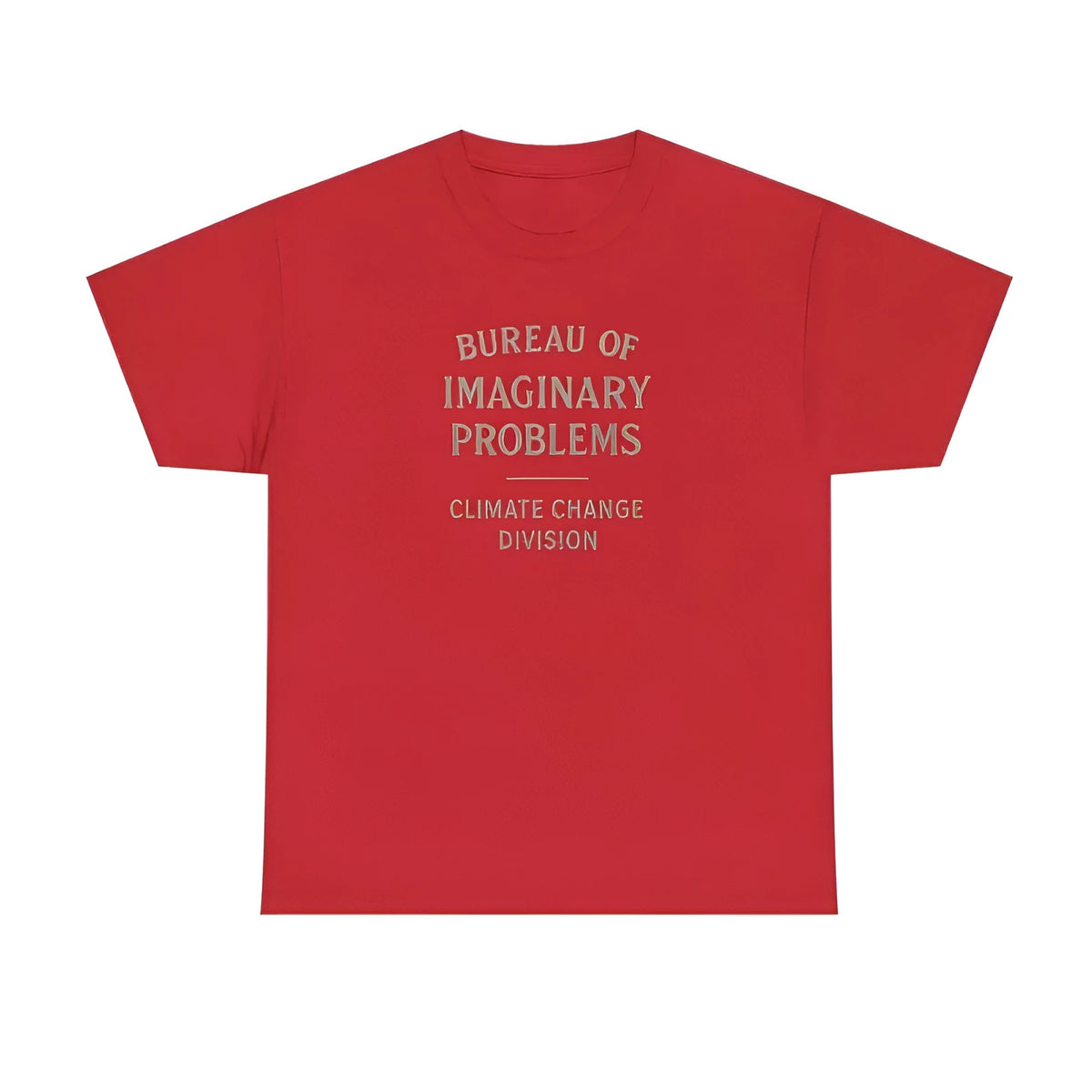 Summer loose fit short sleeves round neck T-shirt in red on plain background