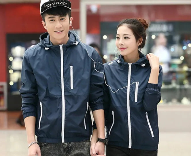 Men's lightweight hooded casual jacket in acetate fibre, available in eight colours and sizes S to XXXL for spring and autumn.