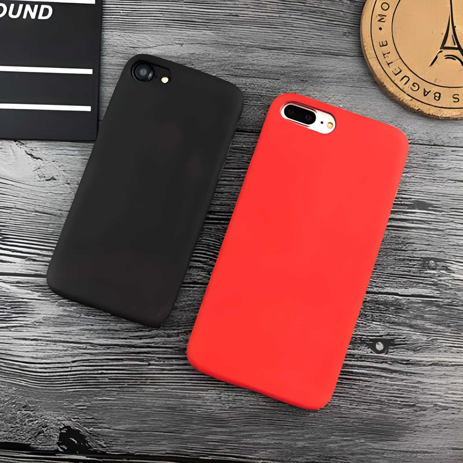 Thermal discolouration soft silicone phone case for iPhone 6 6S 7 8 Plus, black colour