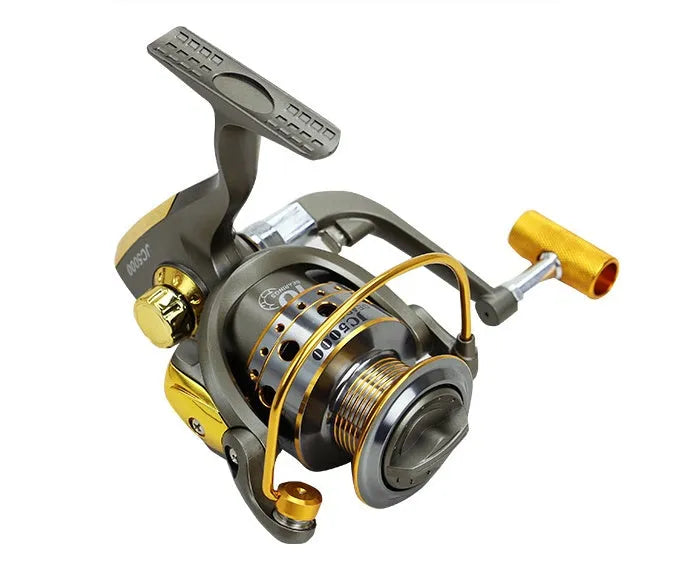 10-axis metal head spinning reel with folding rocker arm and aluminium handle