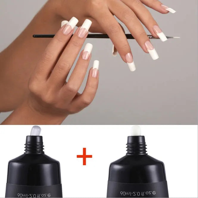 MSHARE acrylic poly gel in a tube with slip solution, available in pink, rose pink, transparent, and white for UV nail extensions