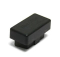 Bluetooth ELM327 OBD2 car fault diagnostic detector in black with switch; 43mm by 25mm by 23mm