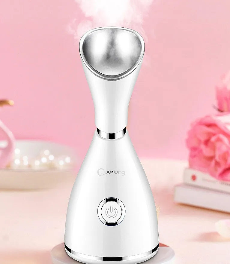 White nano ionic facial steamer 170x110x175mm with thermal spray and one-key switch
