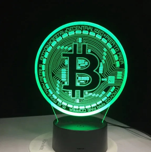 3D LED lamp with seven colour options touch and remote control USB powered acrylic board ABS base