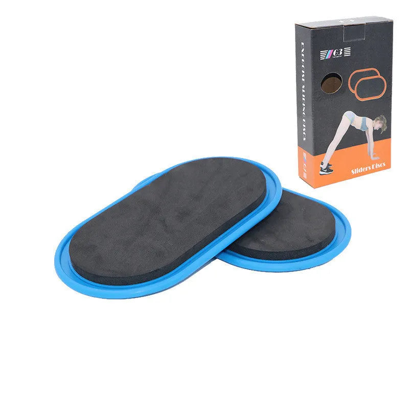 Rapid fitness sliding mat oval ABS home gym slider in blue colour on floor