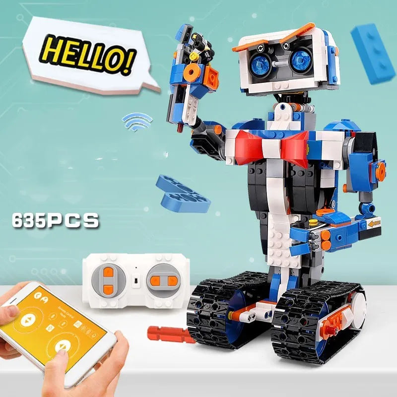 Puzzle plug-in assembly building blocks STEM toy with 400-800 ABS plastic pieces and USB battery power in colour box packaging