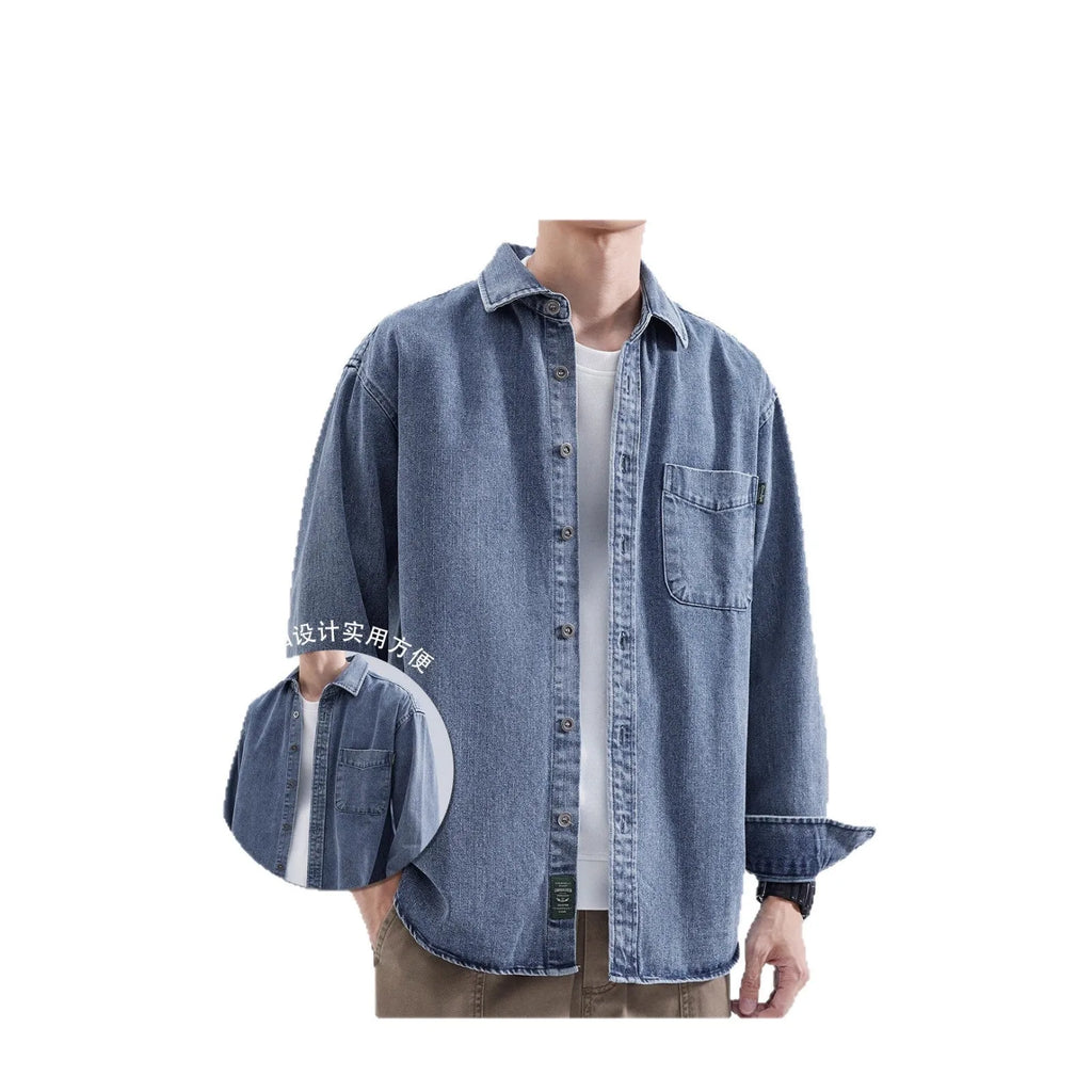 Fashion brand loose cargo autumn coat in black, slim fit with thickening fabric for teenagers