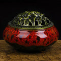 Ceramic retro package design incense burner available in multiple colours for meditation and decoration