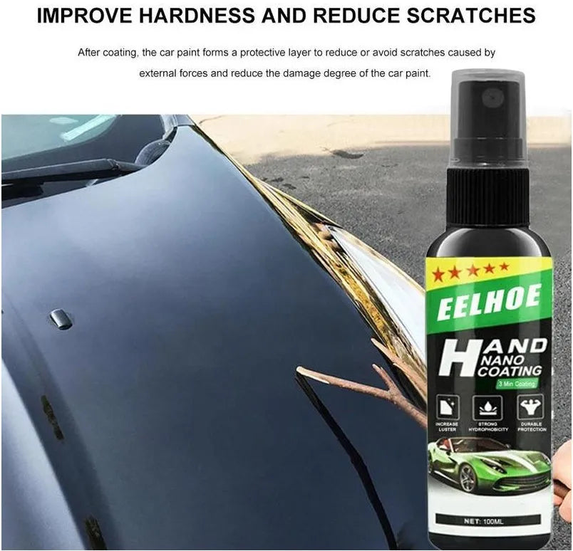 Nano coating car polish spray in a bottle, showing liquid ceramic coating for paint protection